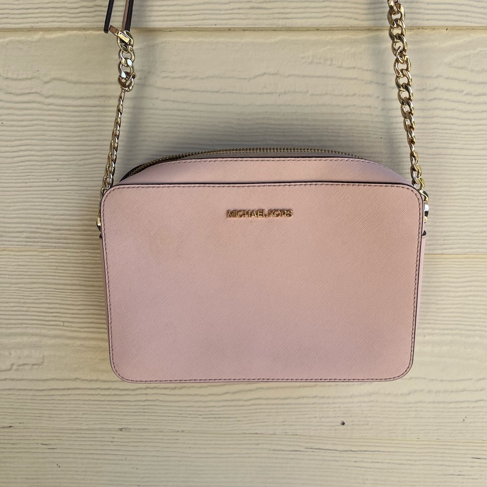 Michael Kors Jet Set East West Saffiano Leather Pink Crossbody - Picture 4 of 10